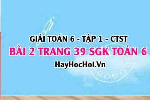 Giải bài 2 trang 39 Toán 6 Tập 1 SGK Chân trời sáng tạo